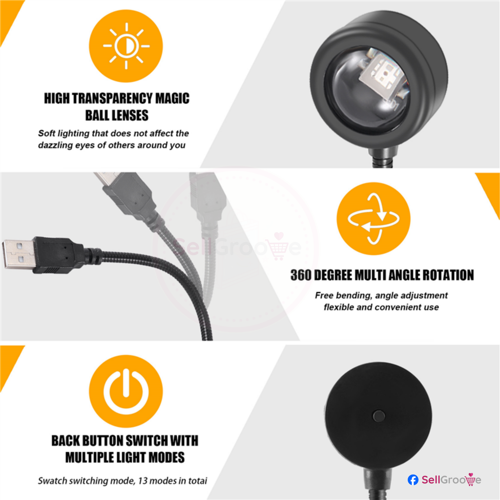 Colorful Gradient USB LED Sunset Lamp